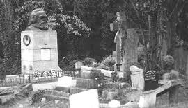 图：马克思死后埋在英国伦敦的高门墓地（Highgate Cemetery，大陆译为“海格特公墓”）。